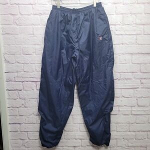 VTG Jerzees Navy Blue Windbreaker Pants Mens L Lined Joggers Track Gym Athletic‎